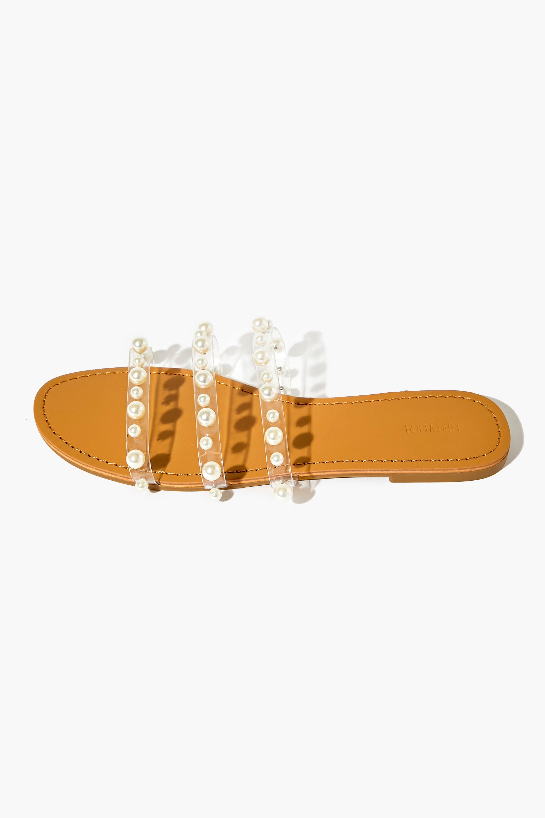 Clear Faux Pearl Strappy Sandals 2