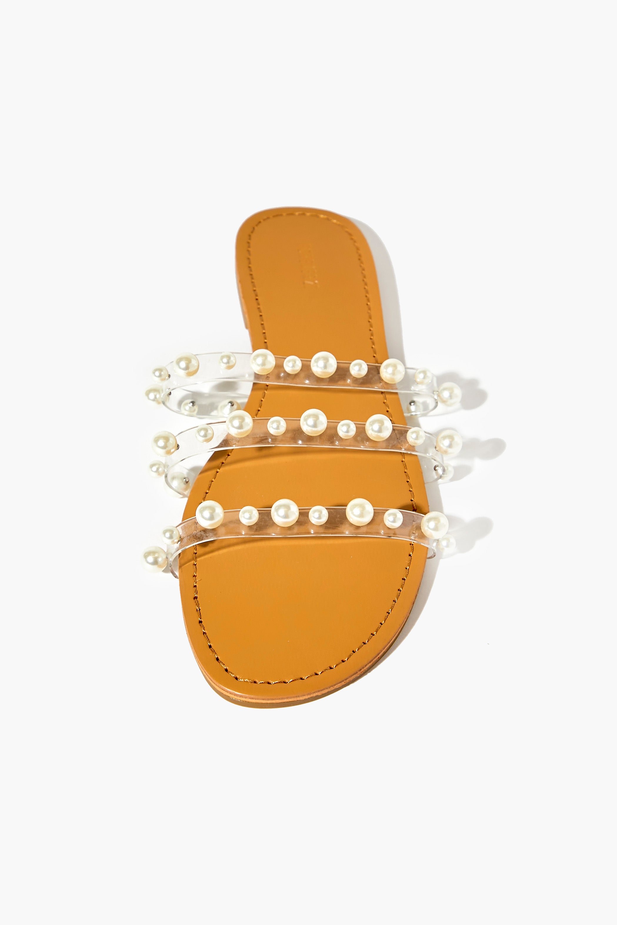 Clear Faux Pearl Strappy Sandals 3