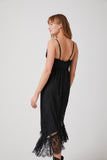 Black Asymmetrical Lace Midi Dress 3