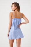 Light Blue/Multi Pinstriped Poplin Mini Dress 4