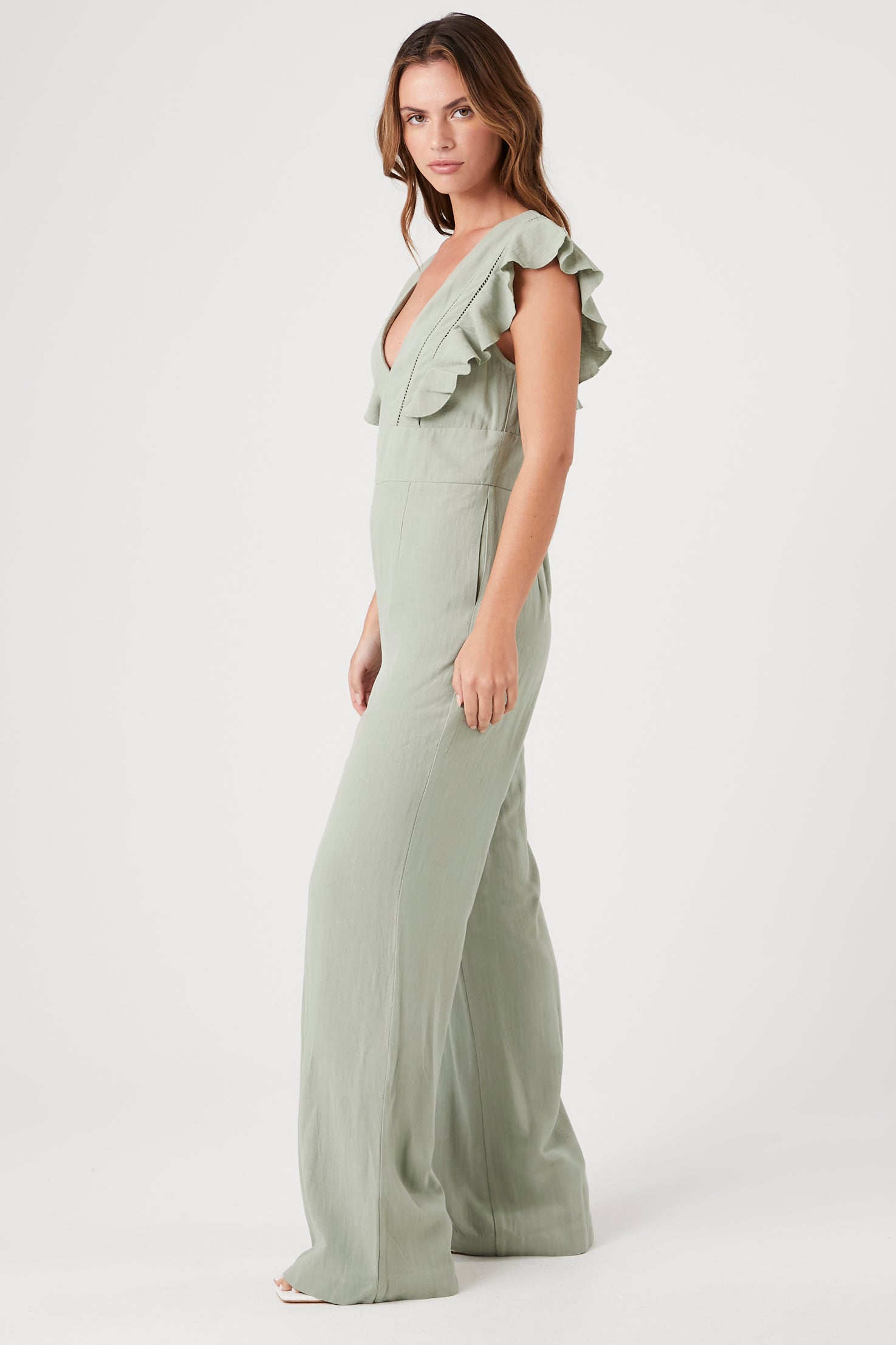 Sage Butterfly-Sleeve Jumpsuit 3