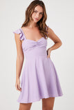 Lavender Butterfly-Sleeve Sweetheart Dress 1