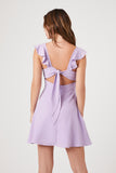 Lavender Butterfly-Sleeve Sweetheart Dress 4