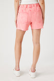 Flamingo Pink Acid Wash Denim Shorts 4