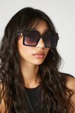 Black/Black Oversized Square Sunglasses