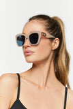 Nude/Black Oversized Square Sunglasses