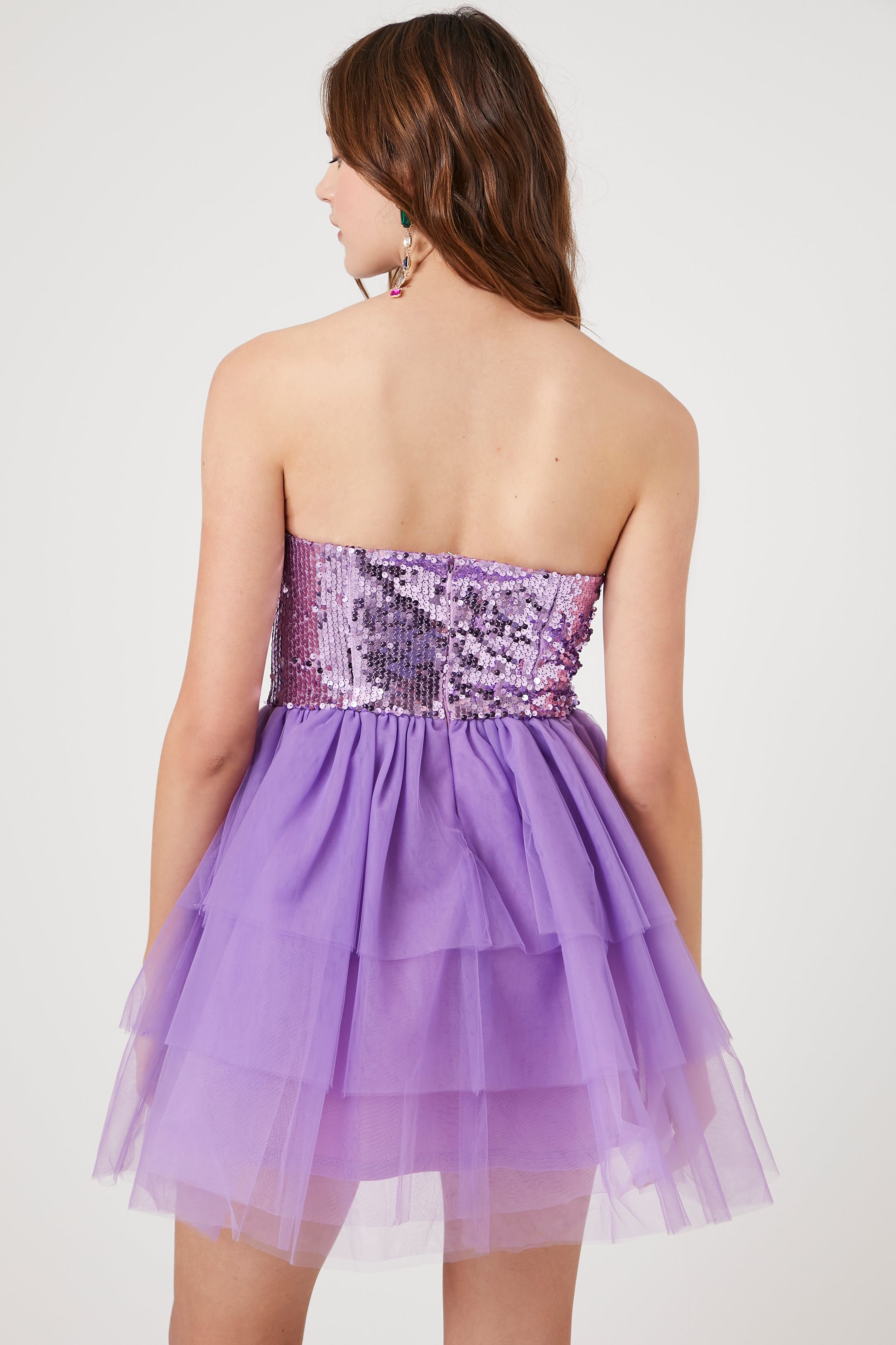 Lavender Tiered Sequin Dress 3