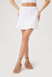 White Puff Sleeve Crop Top & Mini Skirt Set 7