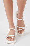 White Strappy Lug-Sole Sandals 3