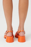 Orange Strappy Lug-Sole Sandals 2