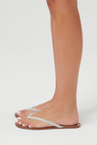 White Rhinestone Thong Sandals 2