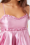 Pink Metallic Bow Babydoll Dress 3