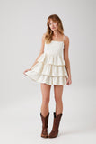 Vanilla Poplin Ruffle-Tiered Mini Dress
