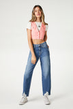 Pink Twill Flap-Pocket Cropped Vest 4