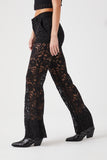 Black Sheer Lace Flare Pants 2