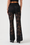 Black Sheer Lace Flare Pants 3