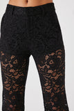 Black Sheer Lace Flare Pants 4