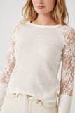 Sheer Lace-Sleeve Top