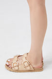 Natural Faux Pearl Dual-Buckle Sandals 2