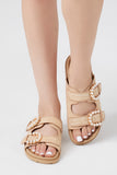 Natural Faux Pearl Dual-Buckle Sandals 1