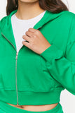 Green Drop-Sleeve Zip-Up Hoodie 4