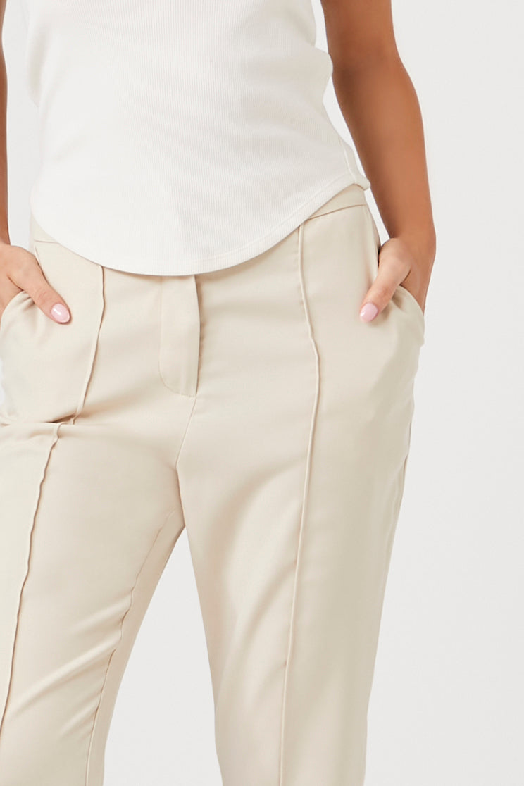 Khaki Buttoned High-Rise Pant 5
