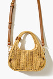 Natural Basketwoven Wicker Crossbody Bag