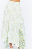 Inverted Floral Handkerchief Maxi Skirt