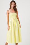 Yellow Smocked Poplin Midi Dress 1