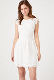 White Eyelet Fit & Flare Mini Dress 1