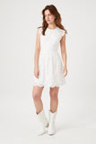 White Eyelet Fit & Flare Mini Dress