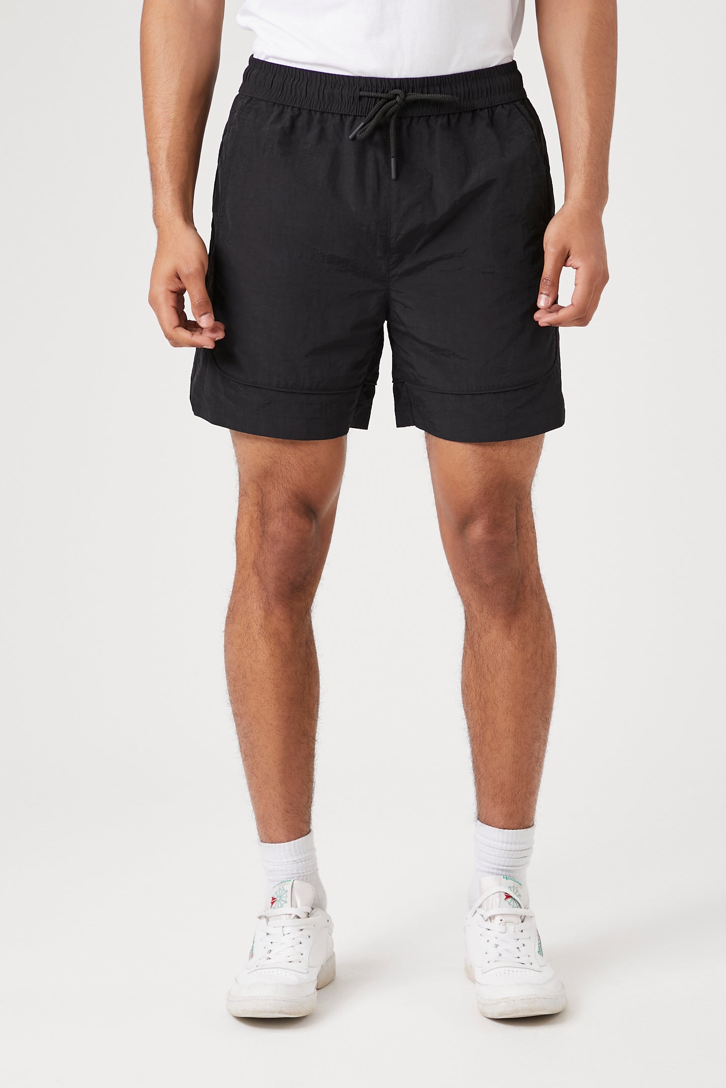 Black Nylon Drawstring Shorts 5