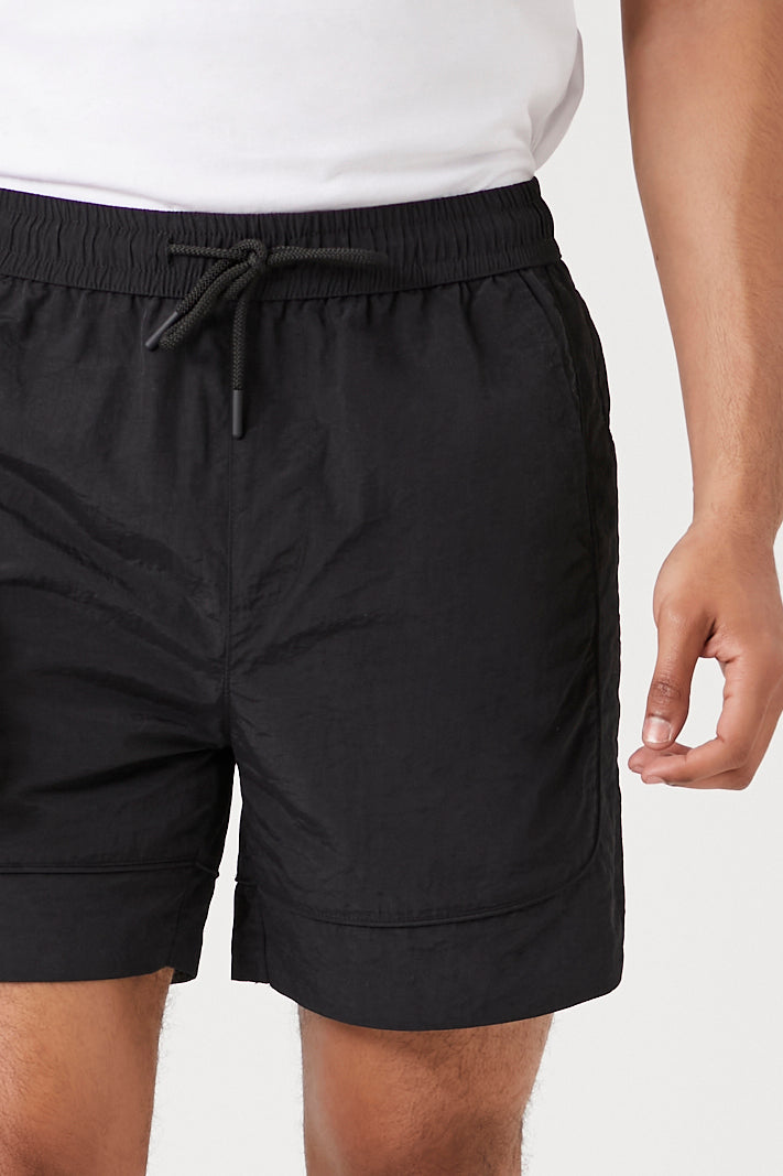 Black Nylon Drawstring Shorts 4