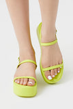 Green Flatform Dual-Strap Sandals 1