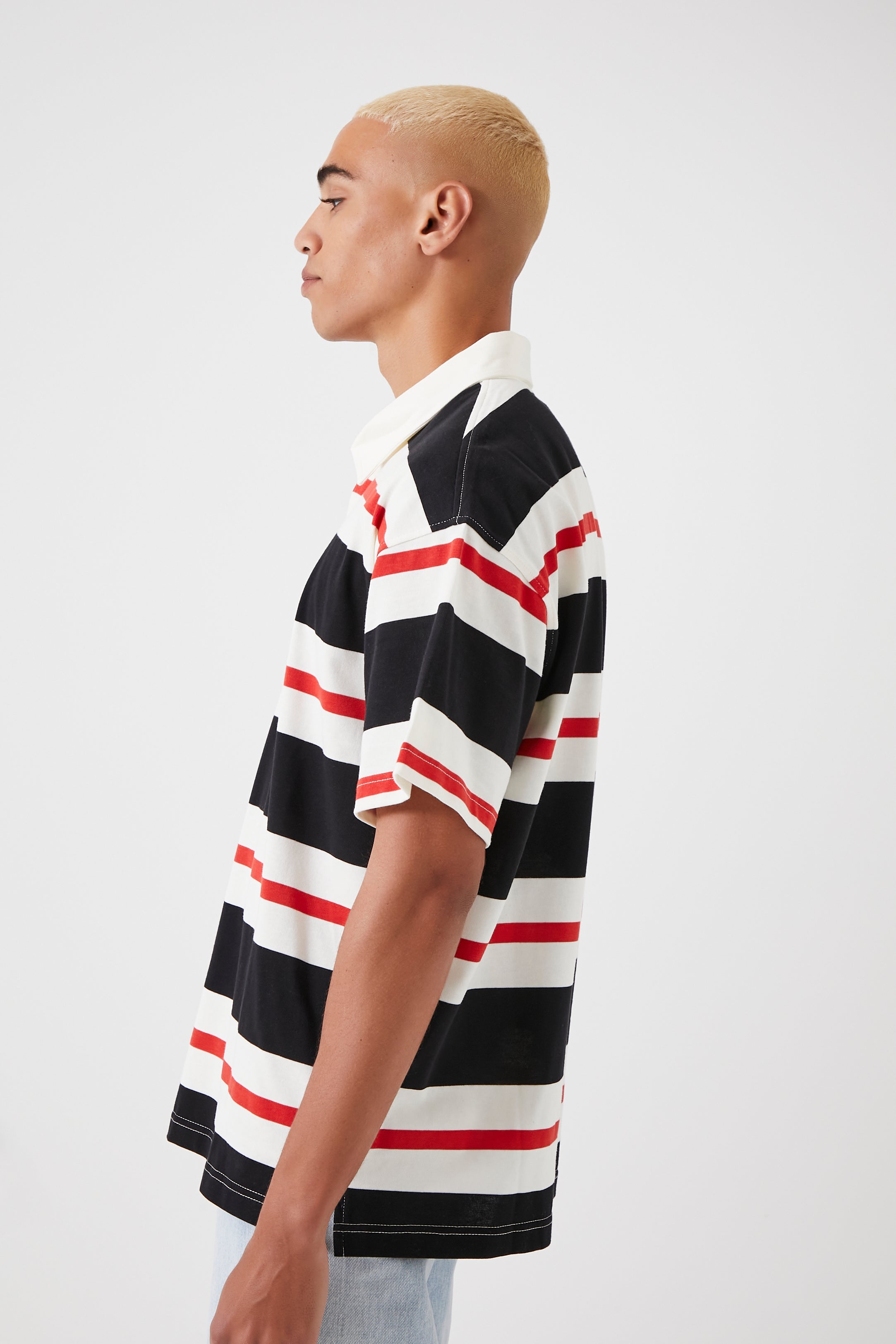 Black/Multi Striped Polo Shirt 4