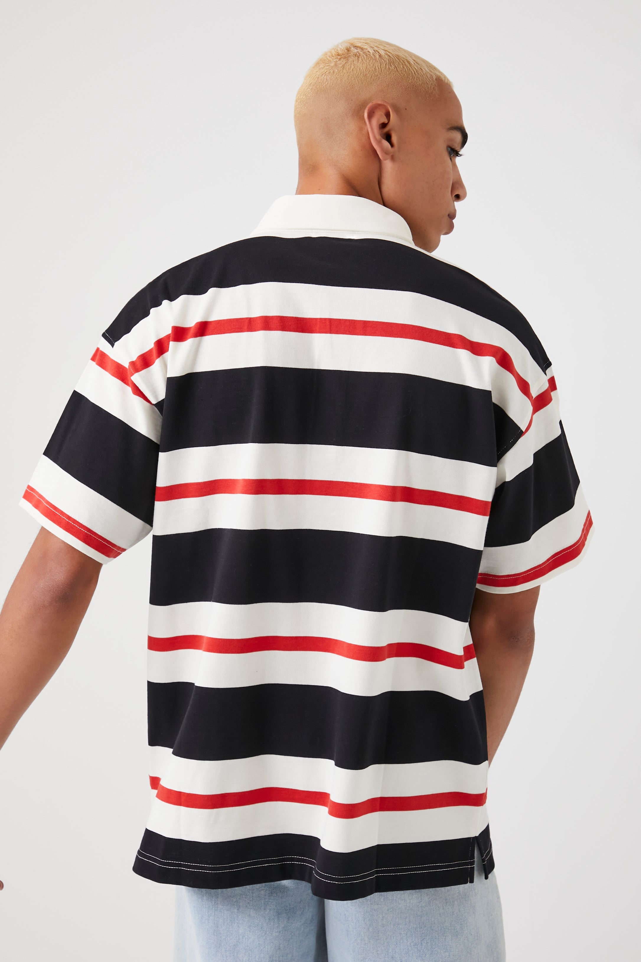Black/Multi Striped Polo Shirt 2
