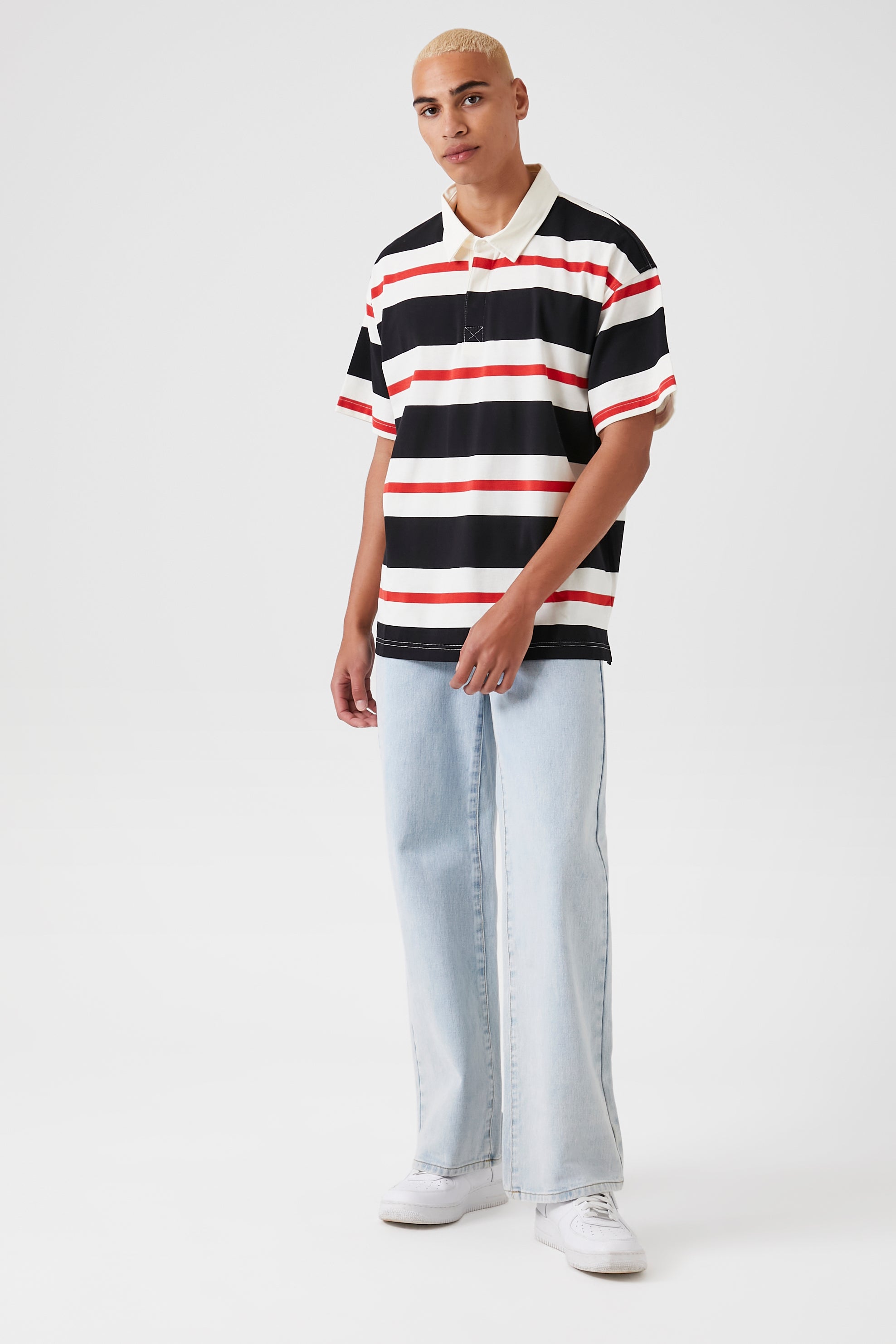 Black/Multi Striped Polo Shirt 3