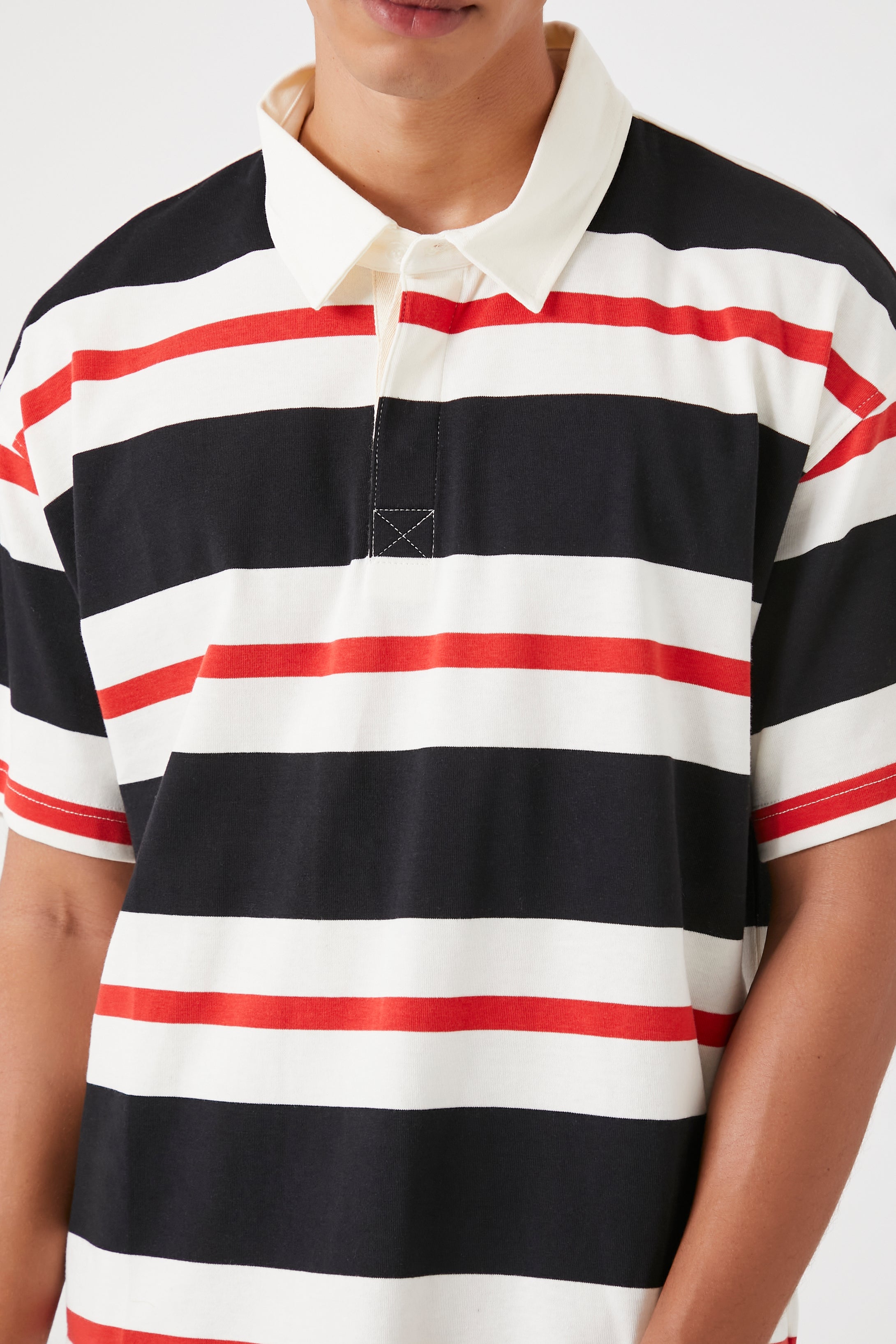 Black/Multi Striped Polo Shirt 1
