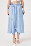Blue Tie-Front Midi Skirt 1