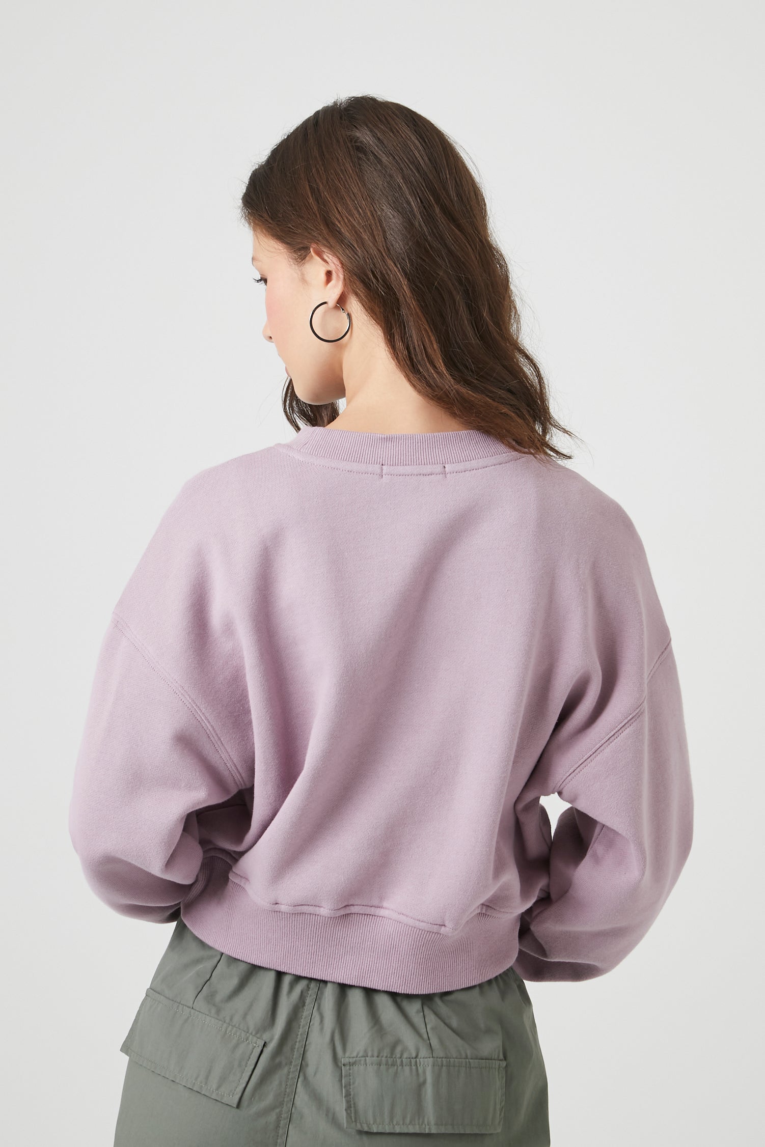 Purple French Terry Crew Pullover 2