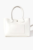 White Faux Leather Tote Bag 1