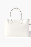 White Faux Leather Tote Bag 4