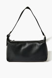Black Faux Leather Shoulder Bag 