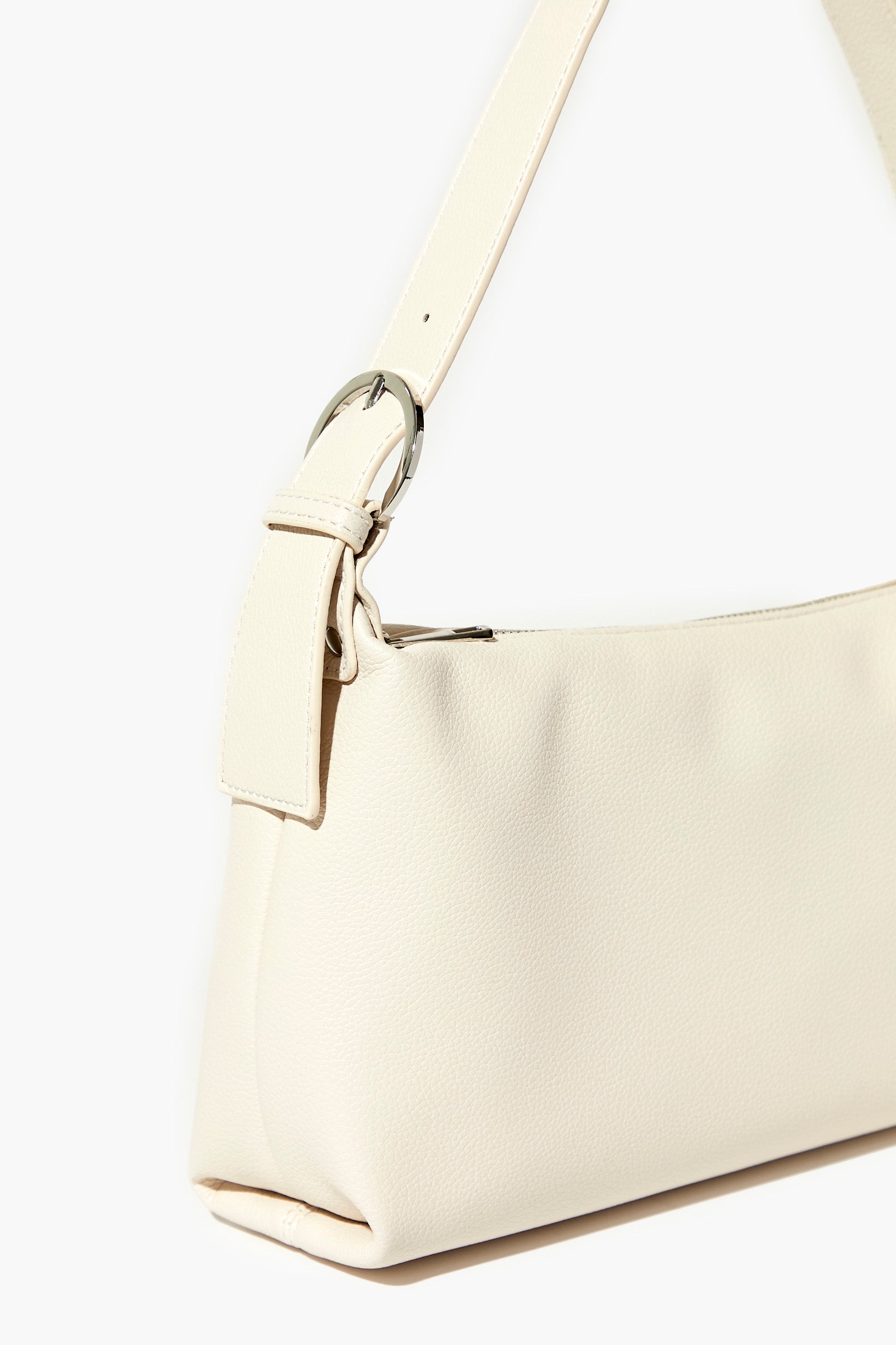 White Faux Leather Shoulder Bag 2
