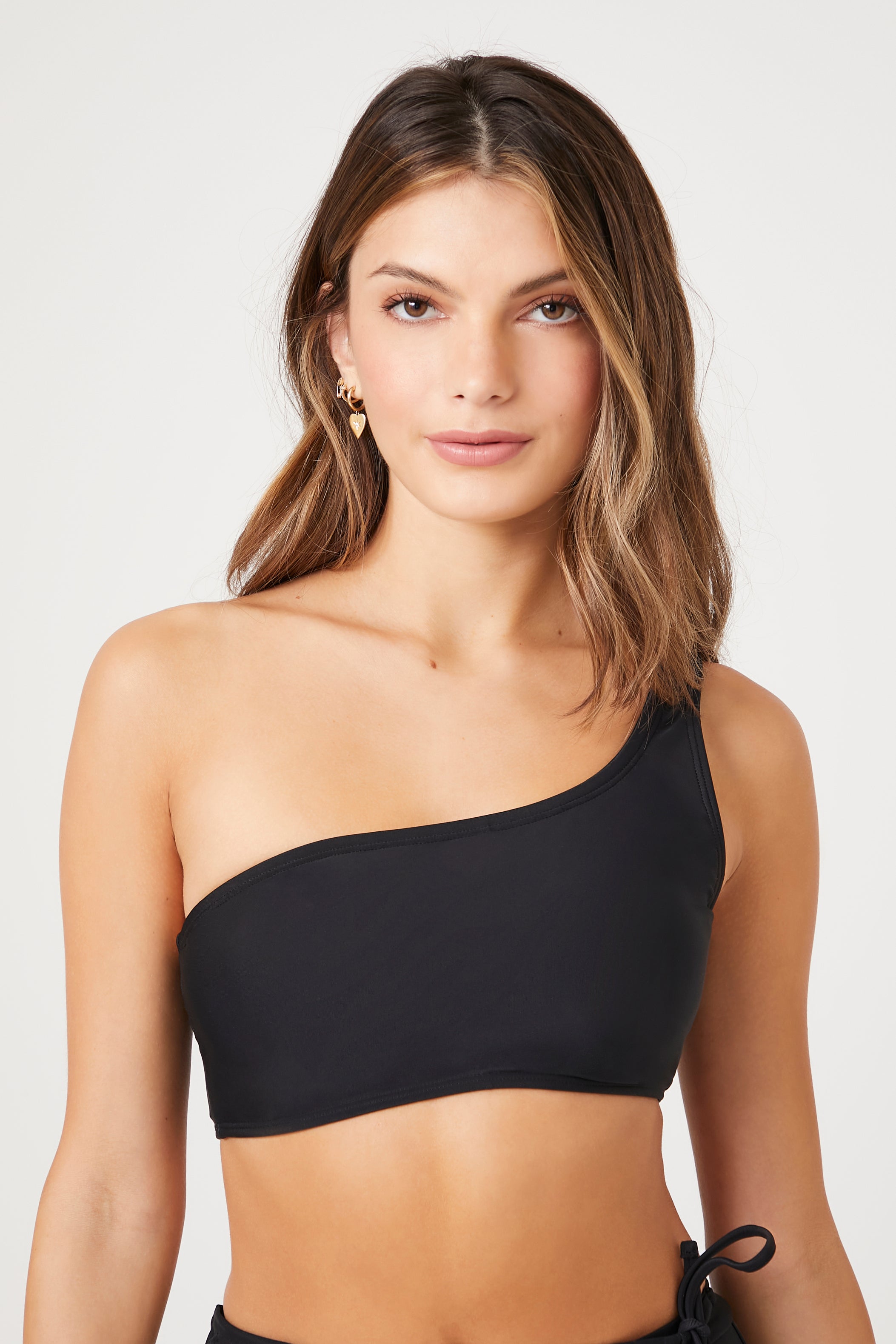 Black One-Shoulder Bikini Top