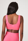 Hot pink/Neon Orange Contrast-Seam Sports Bra 2