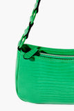 Green Faux Croc Baguette Bag 2