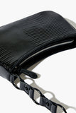 Black Faux Croc Baguette Bag 4