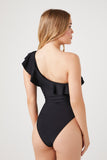 Black One-Shoulder One-Piece Swimsuit 2