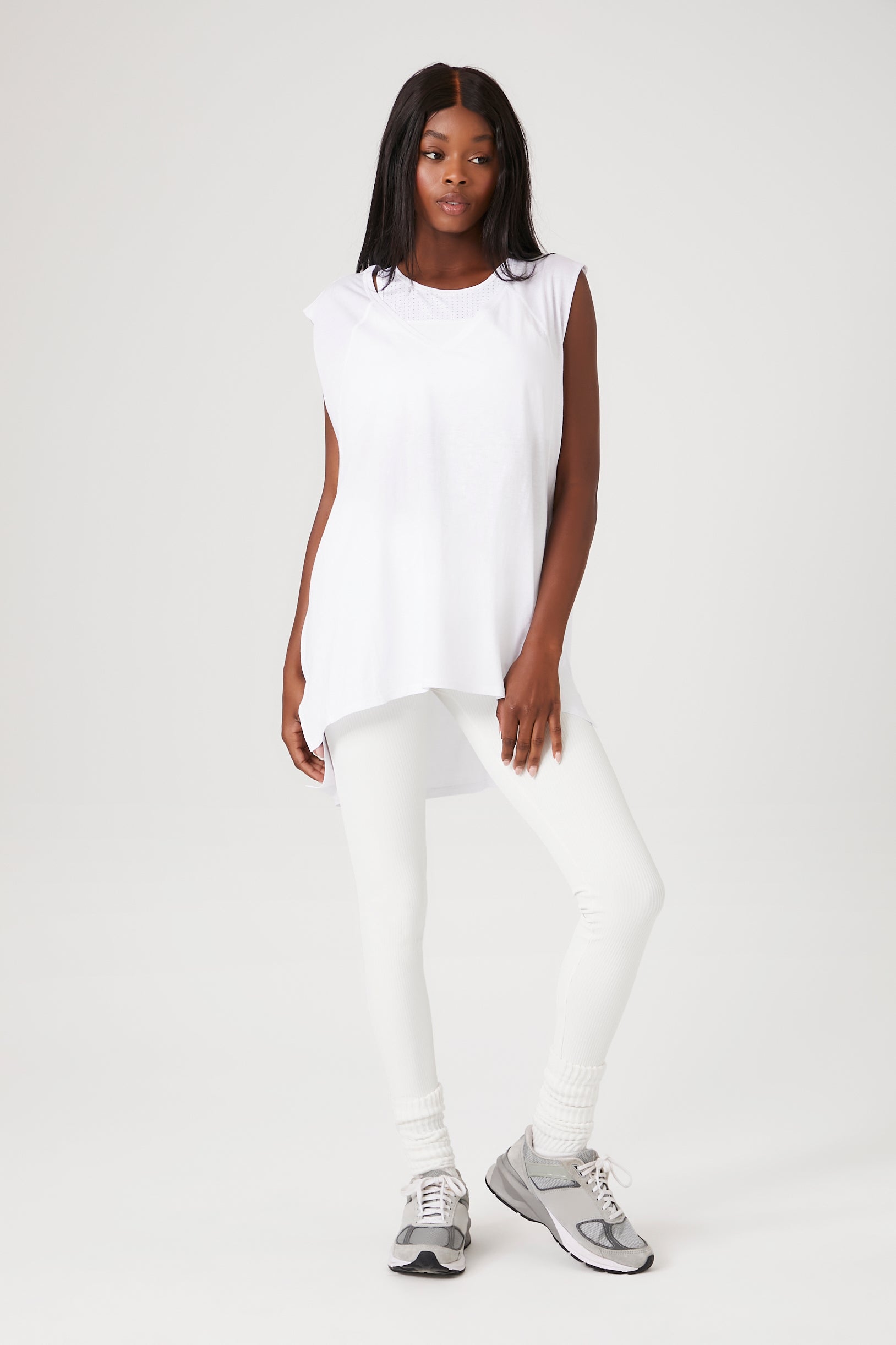 White Active Oversized Muscle Tee 3